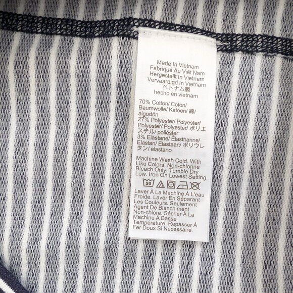 J CREW Pullover Men's L Blue White Performance Striped 1/4 Zip Long Sleeve - Picture 8 of 11